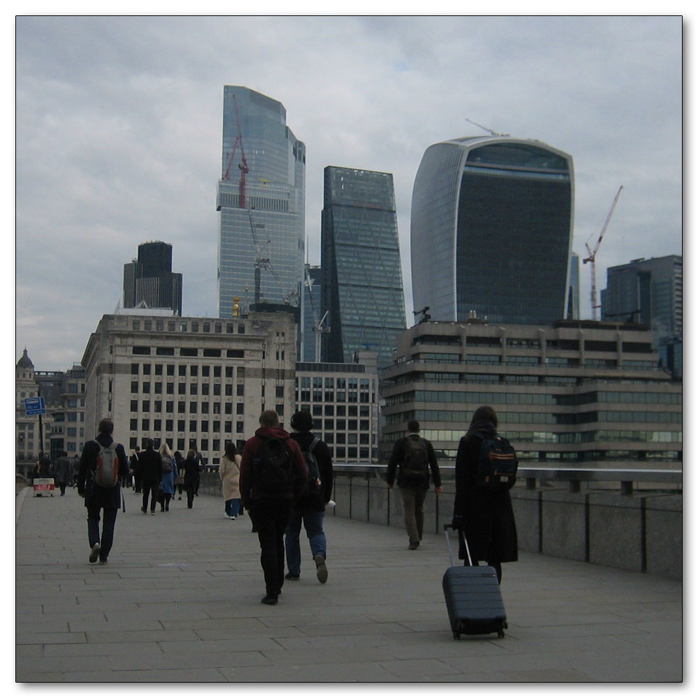 London & Shoreditch, All heading into the city across London Bridge