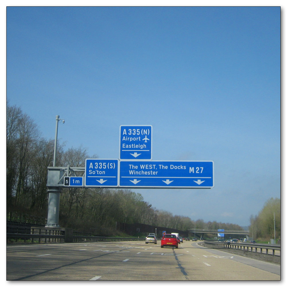 Christchurch, Dorset, M27 Junction 5 approach