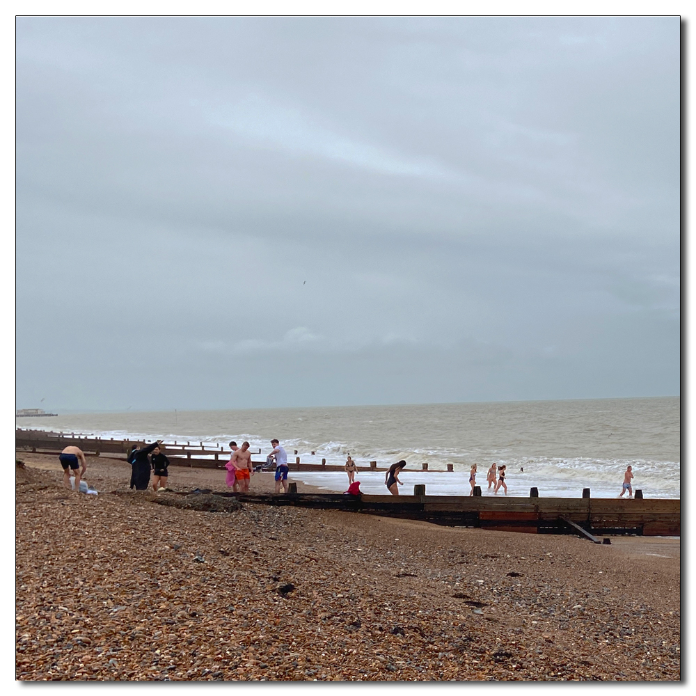 Worthing Promenade, New Years Day swim.