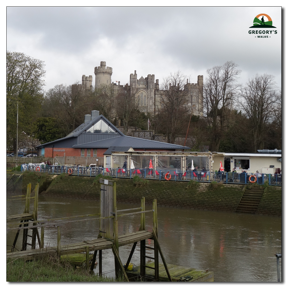 Littlehampton to Arundel, View of the castle from across the river Arun