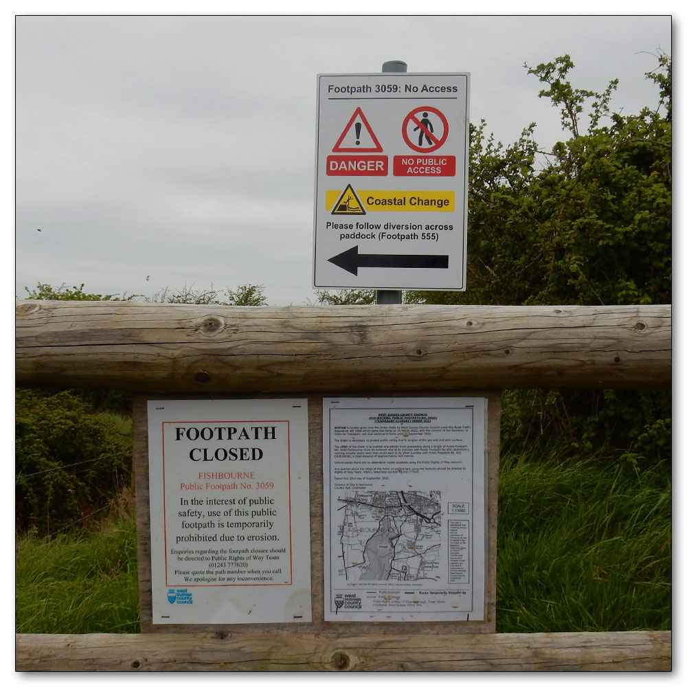 Coastal Change - Footpath 3059, Footpath 3059 closed after storm Eunice (Feb 2022)