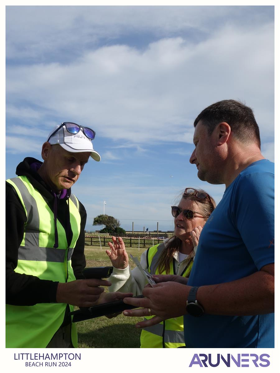 Littlehampton Beach Run 1, Last minute instructions for the time-keepers