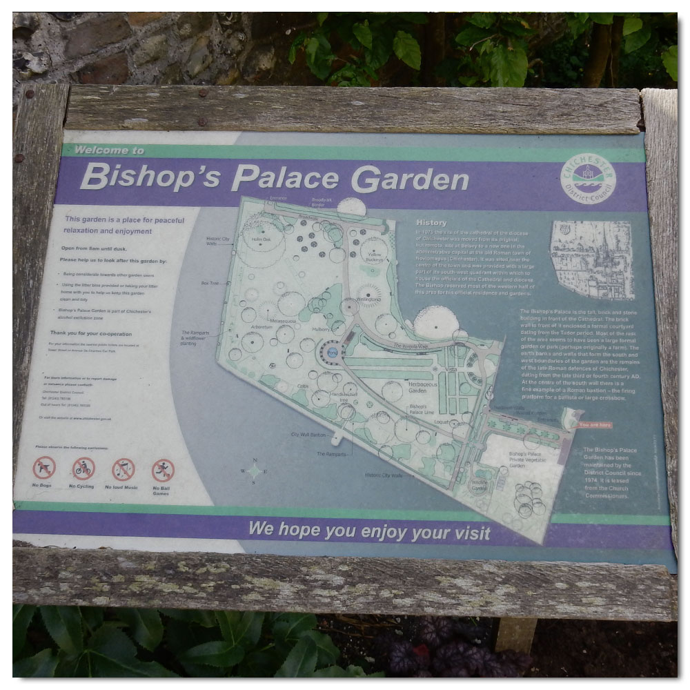 Bishop's Palace Gardens, Bishop's Palace Garden Information board