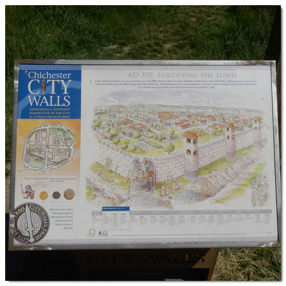 Bishop's Palace Gardens, City Walls Walk Information board